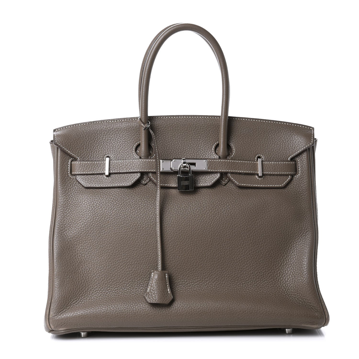 Hermes Taurillon Clemence Birkin 35 Etoupe 1 of 16