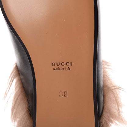 Gucci Calfskin Fur Womens Princetown Slippers 39 Black 6 of 8