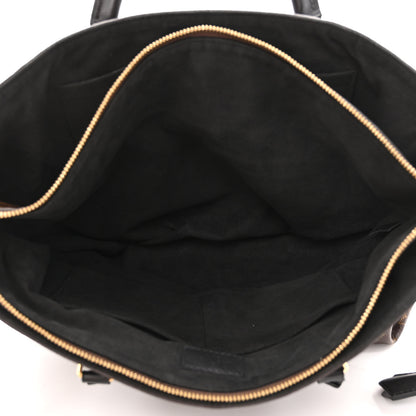 Louis Vuitton Monogram Flower Zipped Tote MM Black 5 of 12