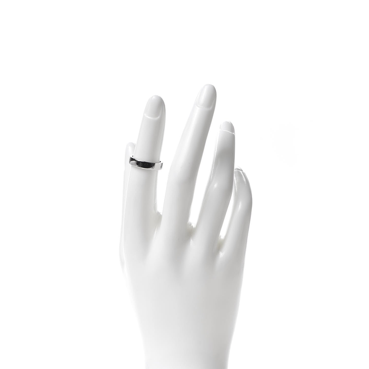 Cartier 18K White Gold 4mm Happy Birthday Band Ring 49 5 2 of 4