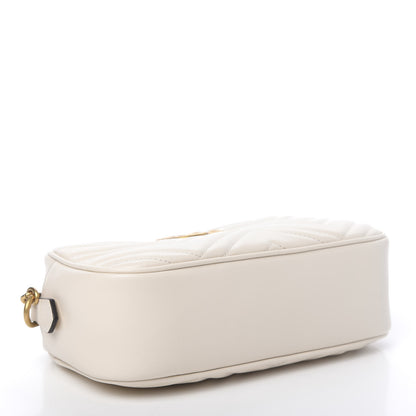 Gucci Calfskin Matelasse Small GG Marmont Chain Shoulder Bag White 4 of 10