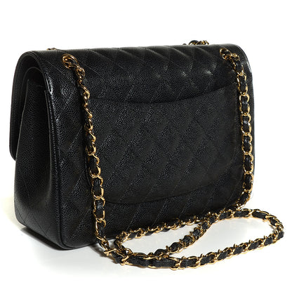 Chanel Caviar Quilted Jumbo Double Flap Black 3 of 11