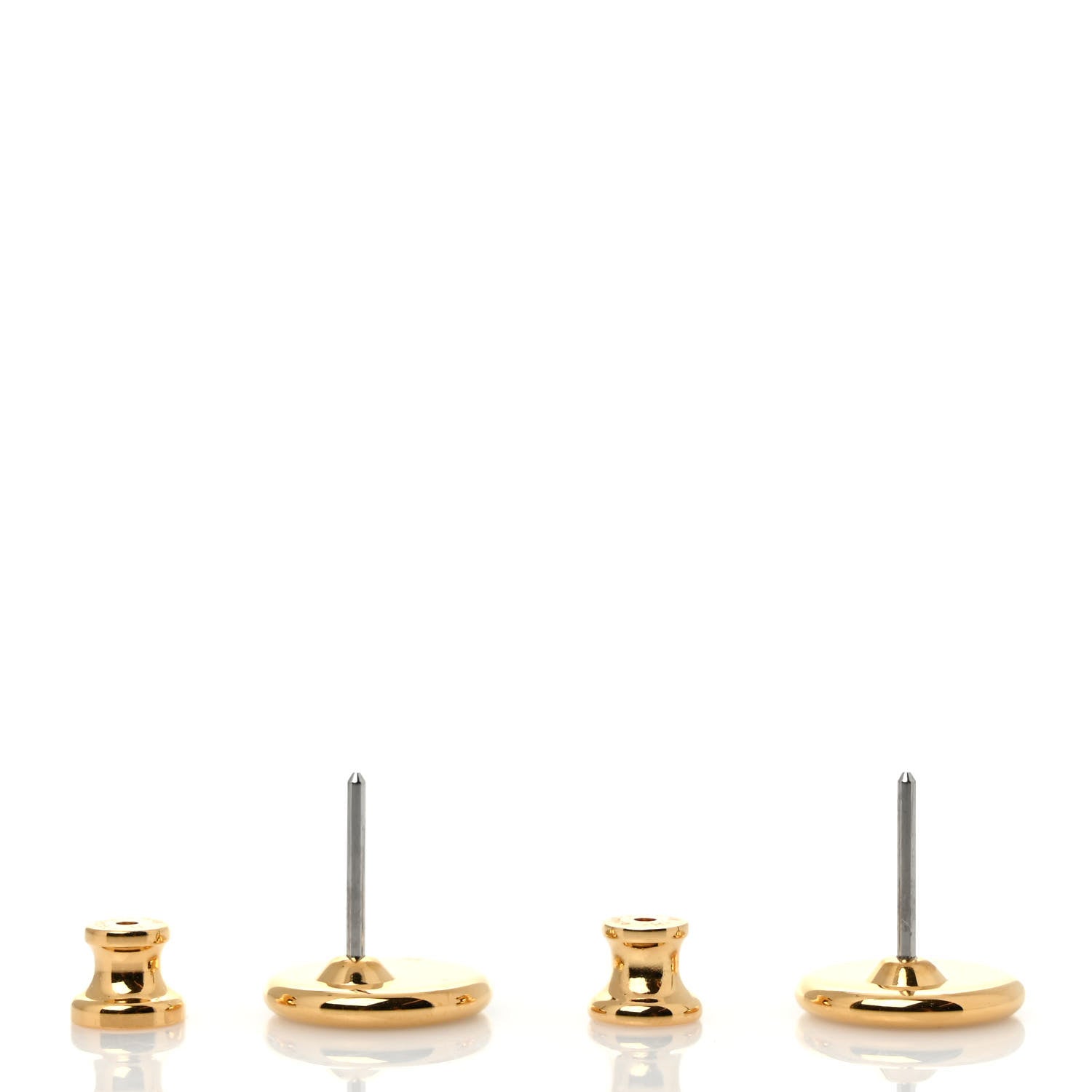 Hermes Metal Gold Plated Swift Celeste Stud Earrings Nuit 3 of 4