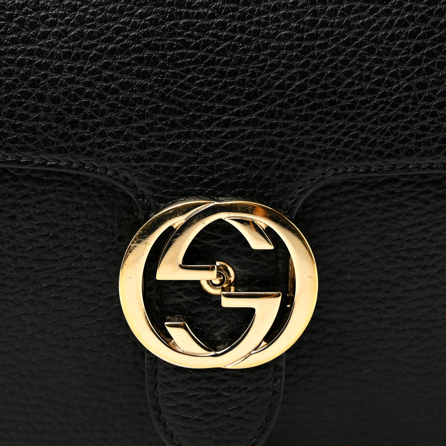 Dollar Calfskin Small Interlocking G Shoulder Bag Black