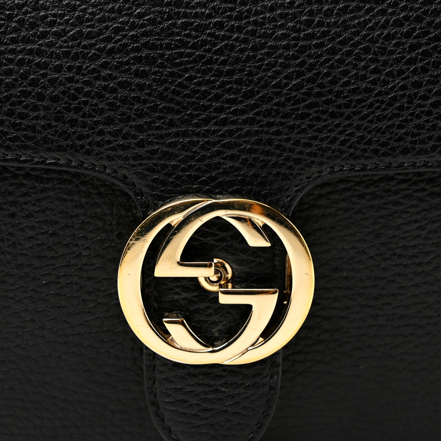 Gucci Dollar Calfskin Small Interlocking G Shoulder Bag Black 8 of 10