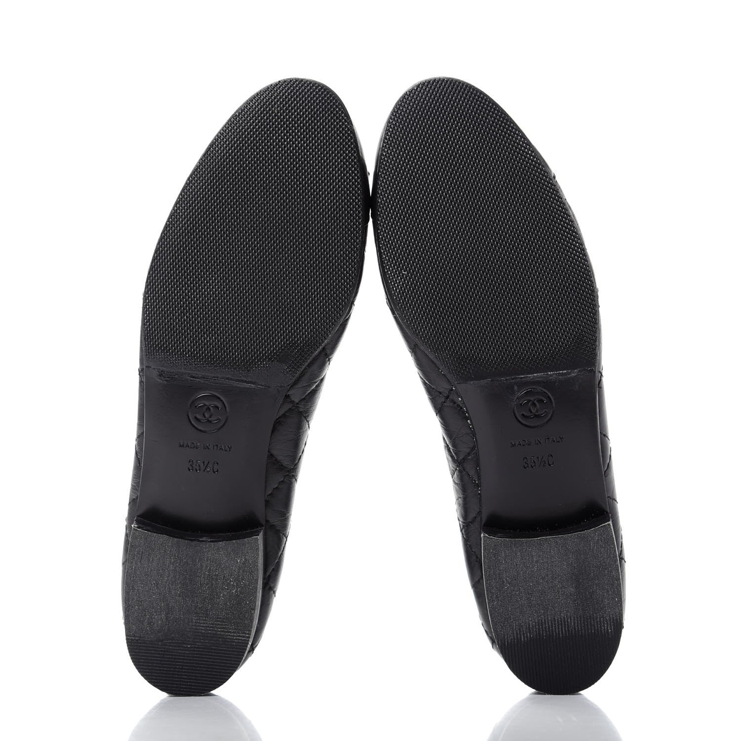 Chanel Aged Calfskin Quilted Cap Toe Ballerina Flats 35.5 Black 5 of 10
