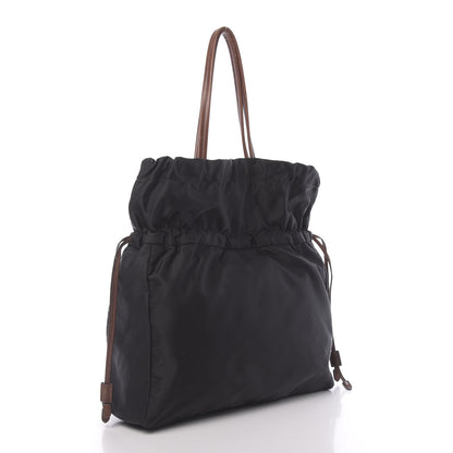 Prada Tessuto Nylon Jacquard Logo Tote Black 3 of 13