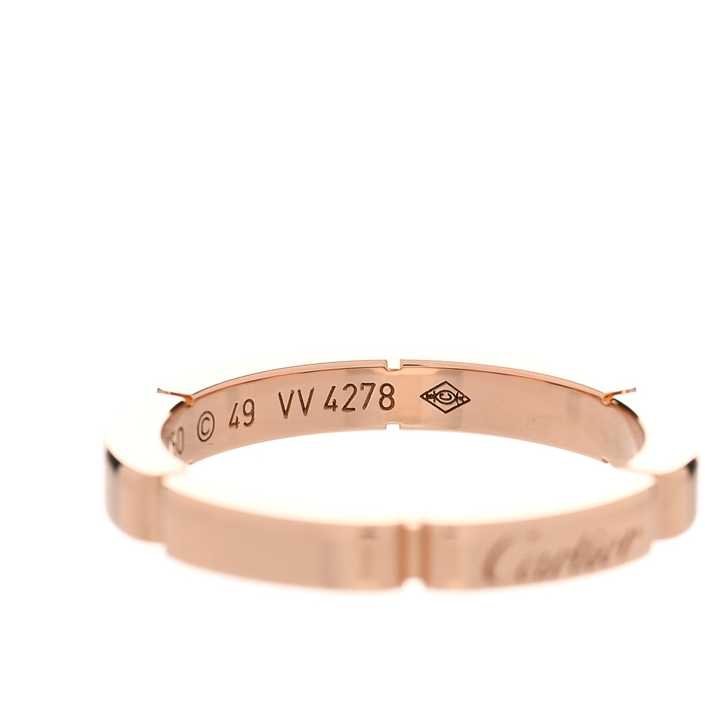18K Pink Gold 2.5mm Maillon Panthere Wedding Band Ring 49 5