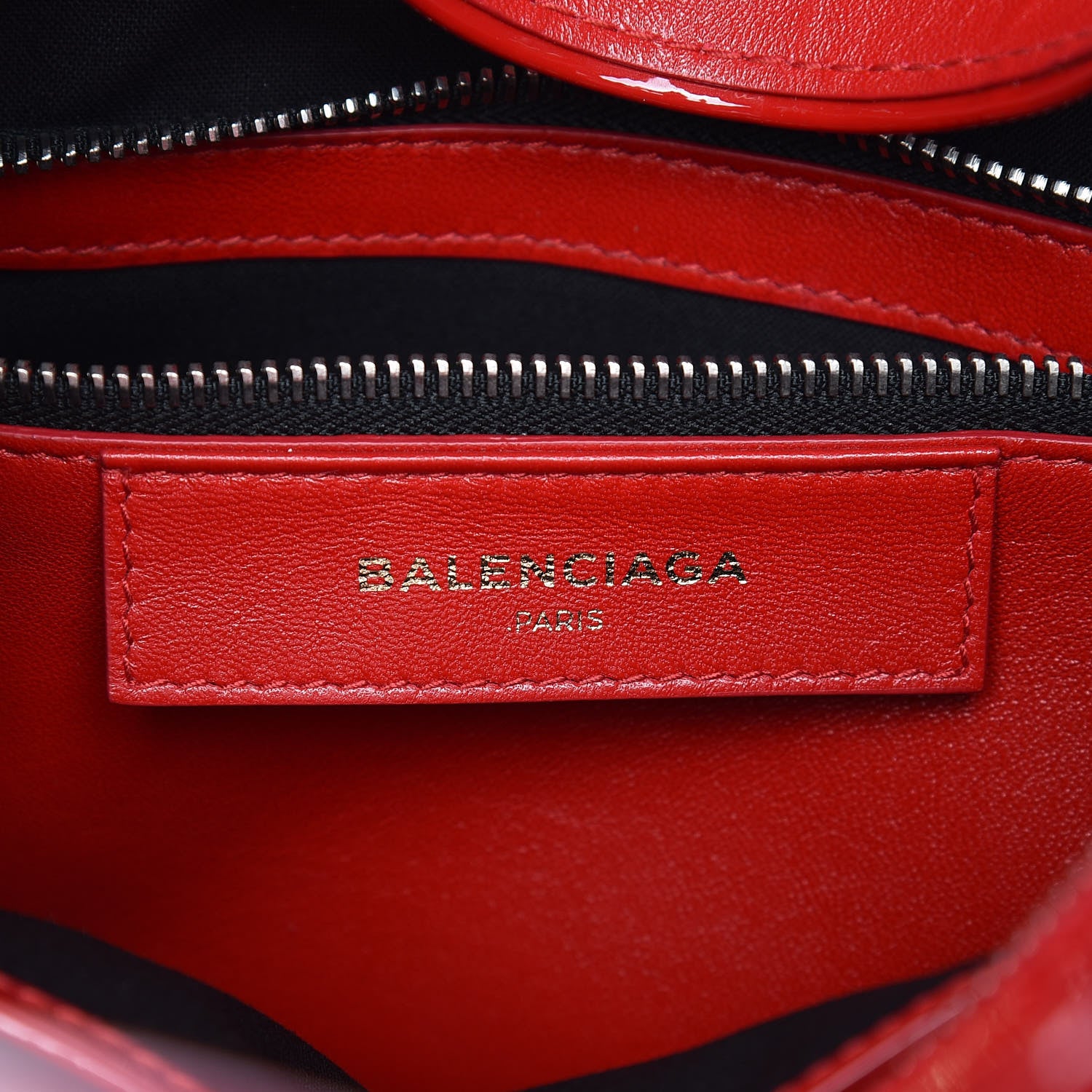 Balenciaga Patent S Bazar Shopper Tote Rouge Groseille 9 of 12