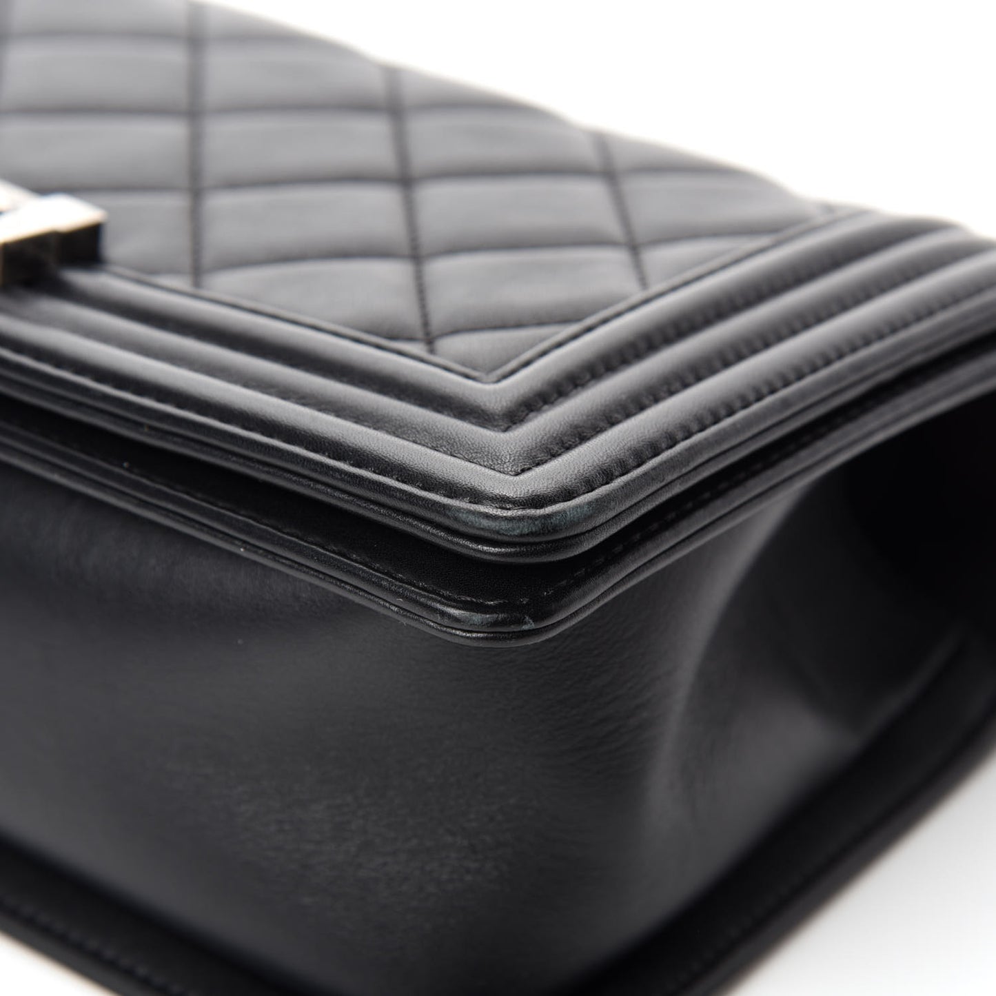 Calfskin Quilted Medium Boy Flap Black
