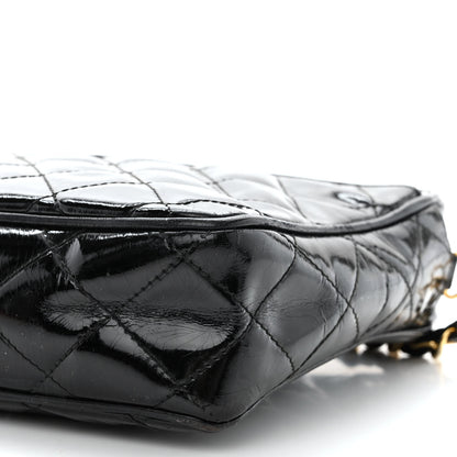 Chanel Patent Quilted Tassel Camera Case Black 14 of 19