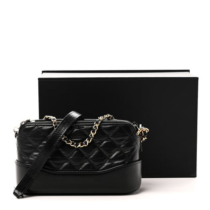 Chanel Aged Calfskin Quilted Small Gabrielle Clutch With Chain Black 14 of 14