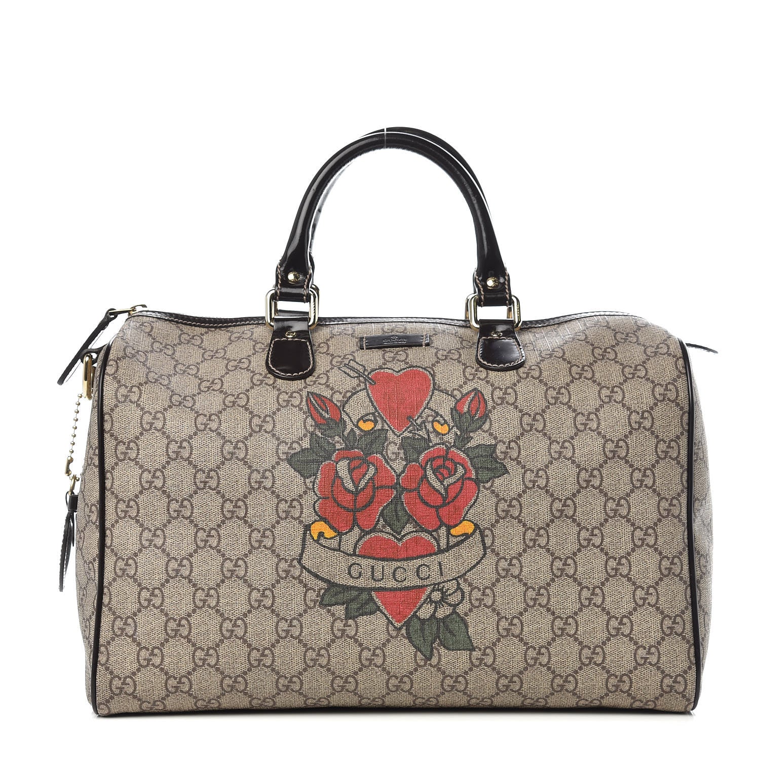 Gucci GG Plus Monogram Tattoo Heart Medium Joy Boston Dark Brown 1 of 13