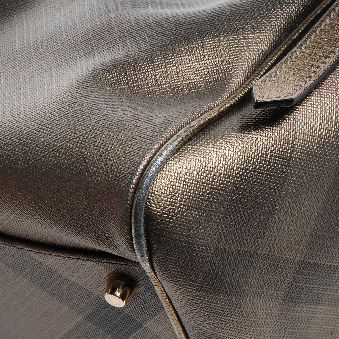Metallic Check Small Canterbury Tote Gold