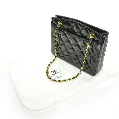 Chanel Patent Quilted Shoulder Bag Black 3 of 8