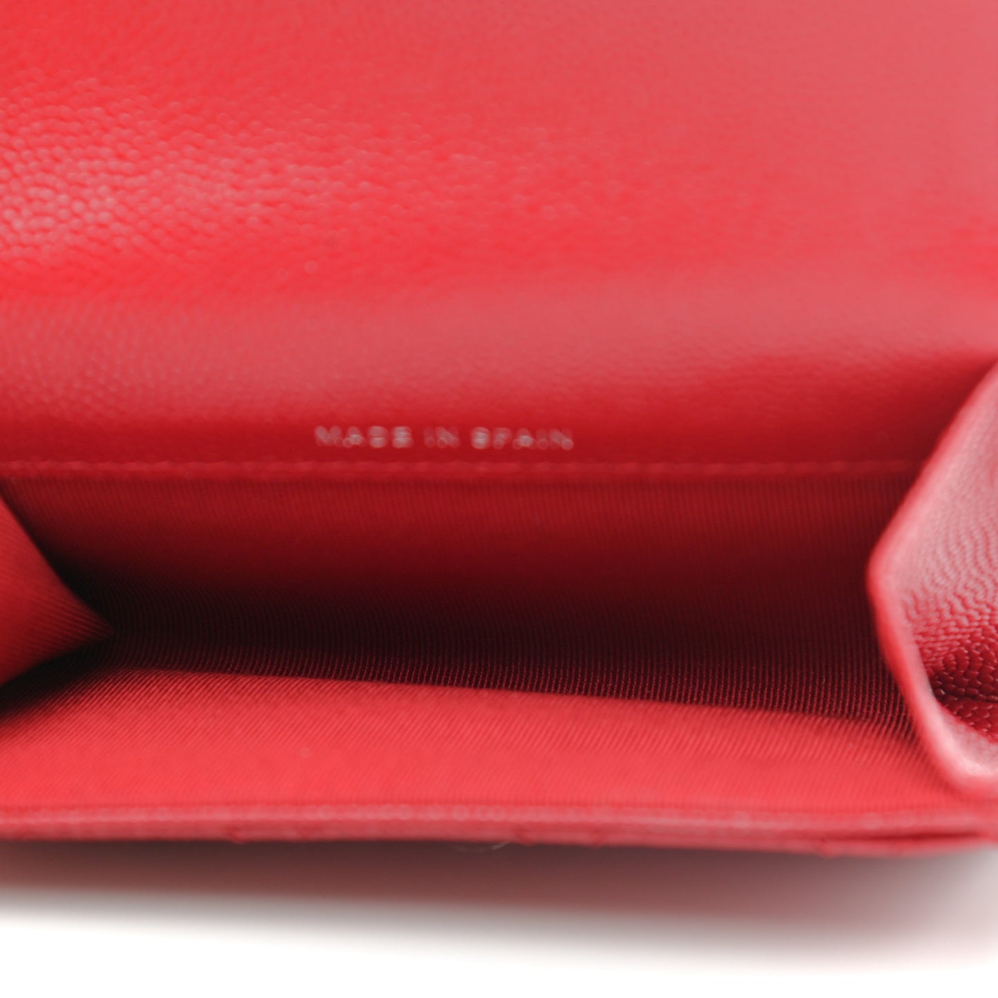 Caviar Quilted Flap Card Holder Dark Red