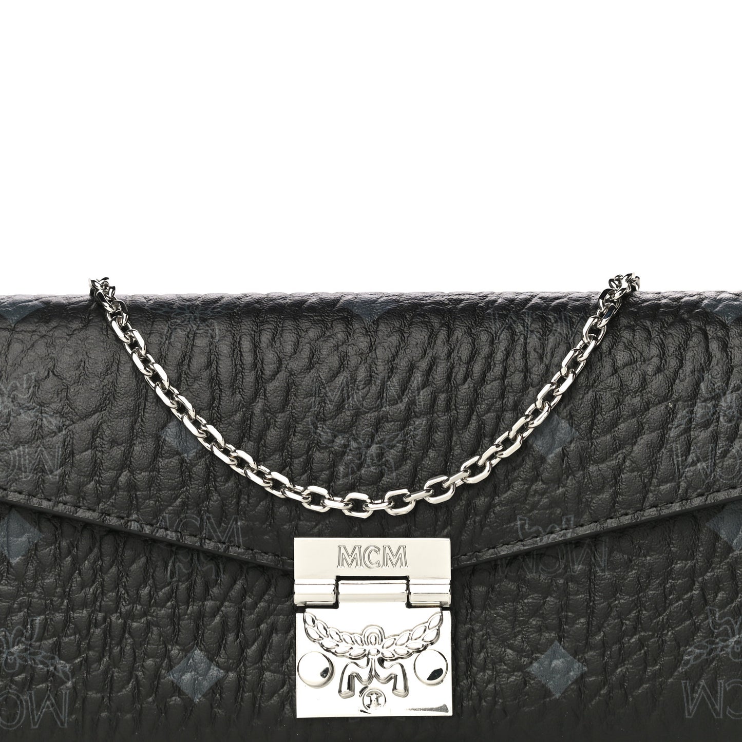 Visetos Large Patricia Wallet On Chain Black