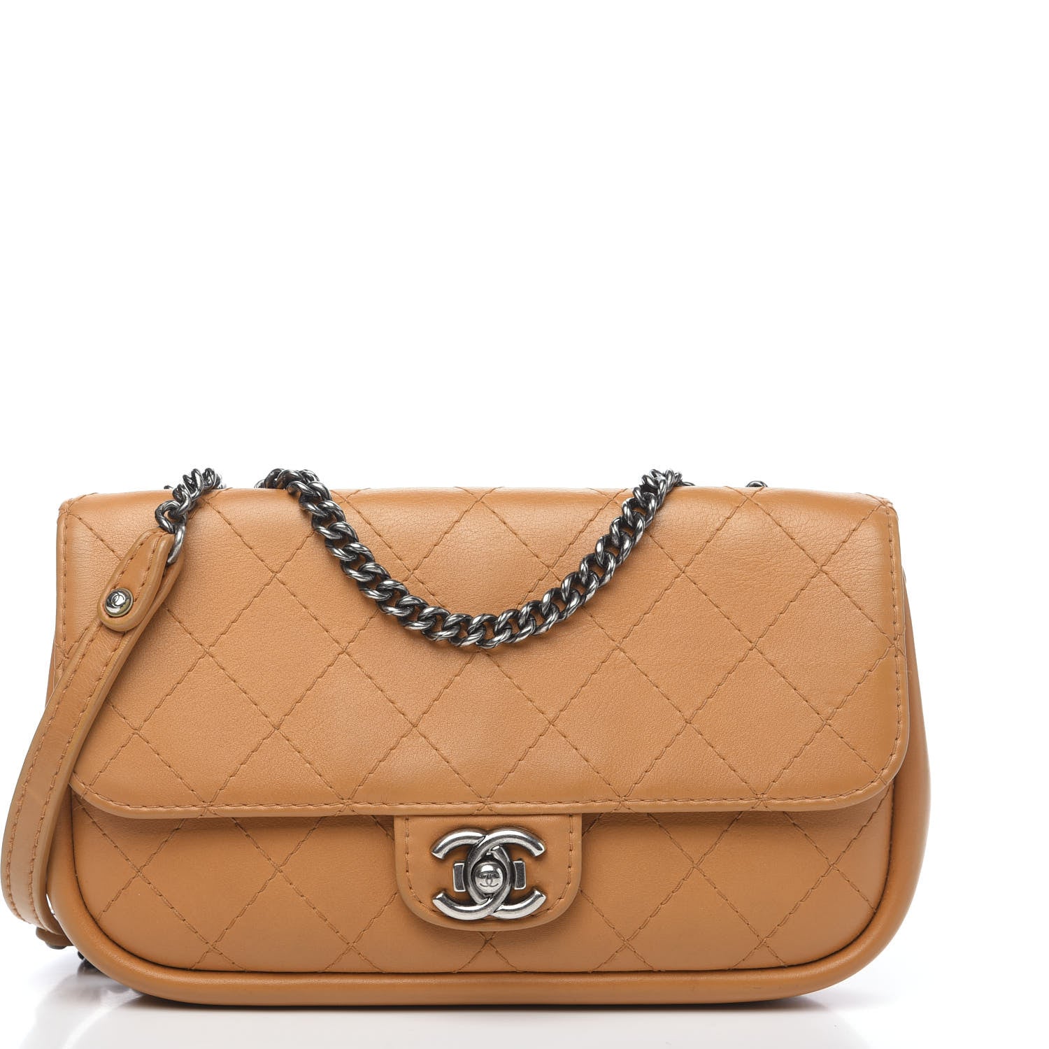 Chanel Calfskin Stitched Medium CC Sellier Flap Beige 1 of 13