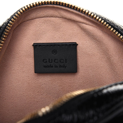 Gucci Suede Patent Web Mini Ophidia Round Shoulder Bag Black 6 of 12