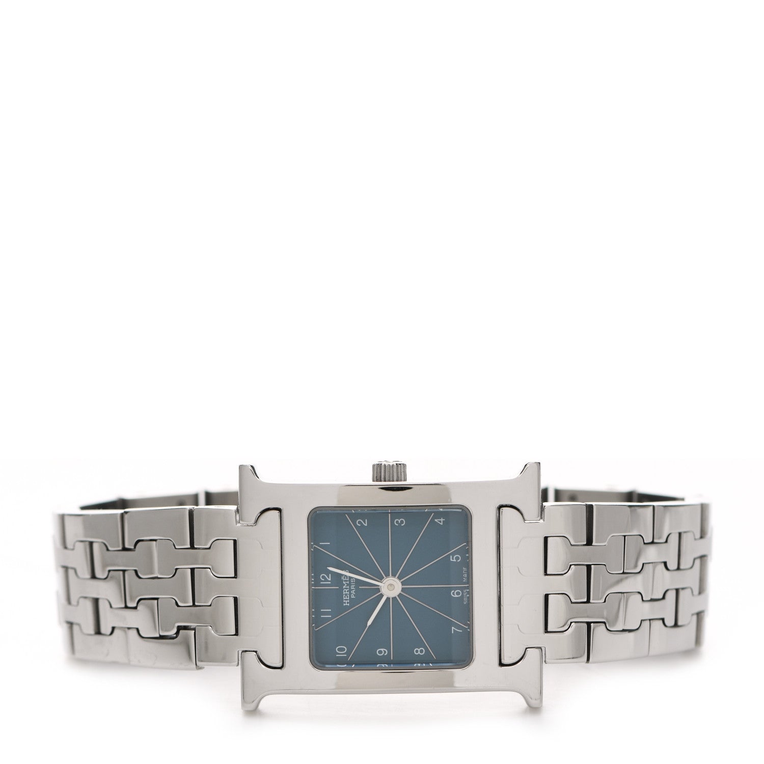 Hermes Stainless Steel 21mm Heure H Hour Quartz Watch Blue 2 of 5