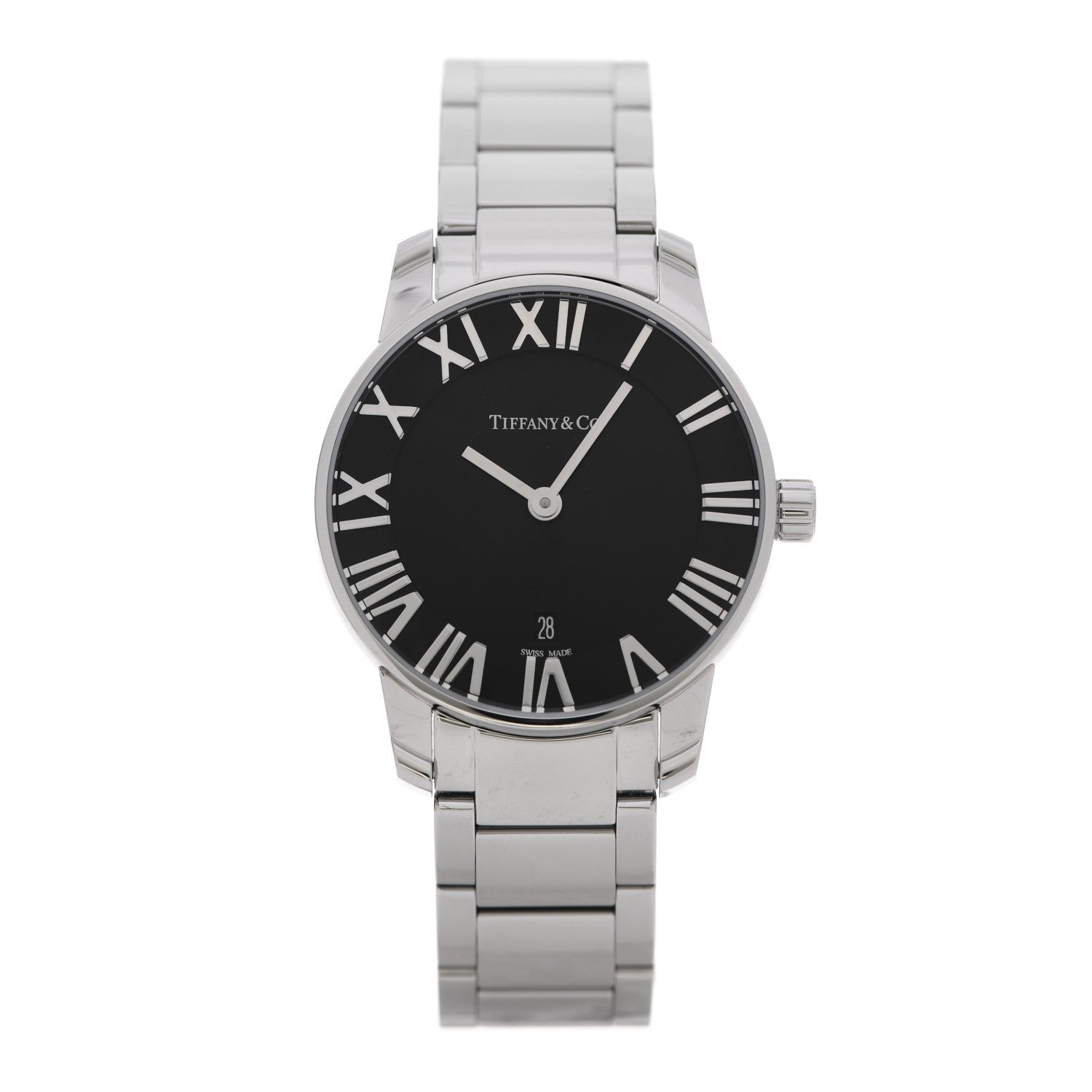 Tiffany Stainless Steel 29mm Atlas 2-Hand Quartz Watch Black 1 of 5