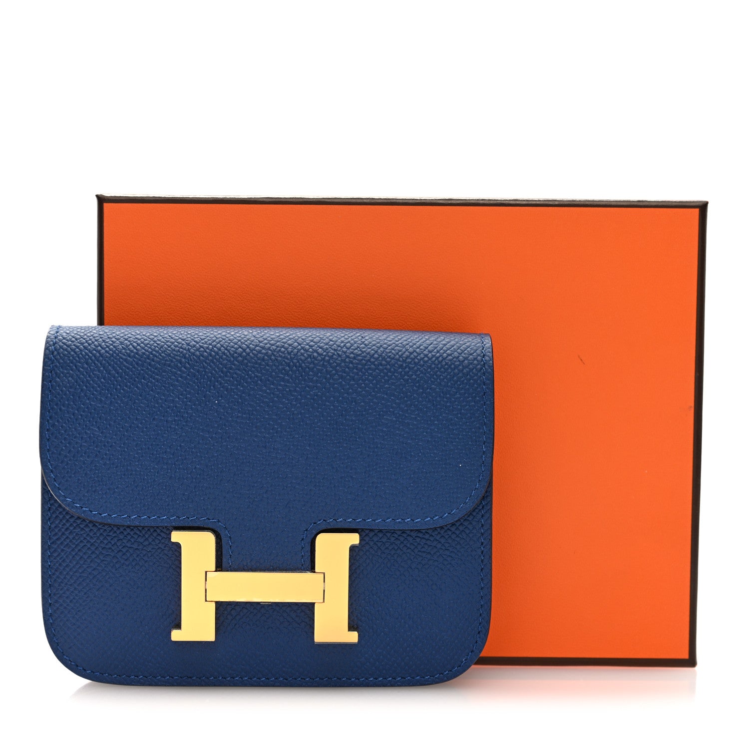 Hermes Epsom Constance Slim Wallet Bleu Tie 9 of 9