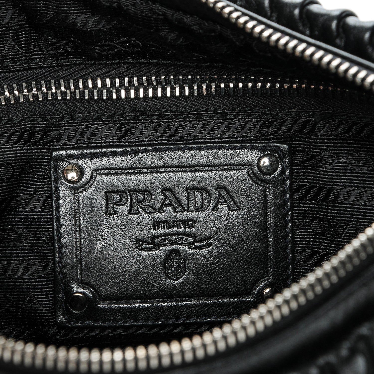 Prada Nappa Drapes Shoulder Bag Nero Black 6 of 7