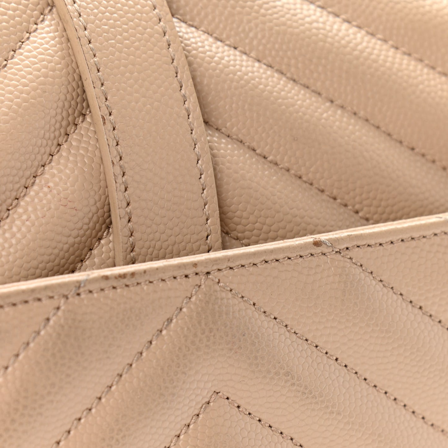Grain De Poudre Matelasse Chevron Large Monogram Satchel Dark Beige