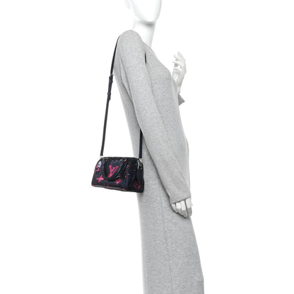 Louis Vuitton Giant Monogram Sequins Speedy Bandouliere 18 Navy Fuchsia 2 of 9