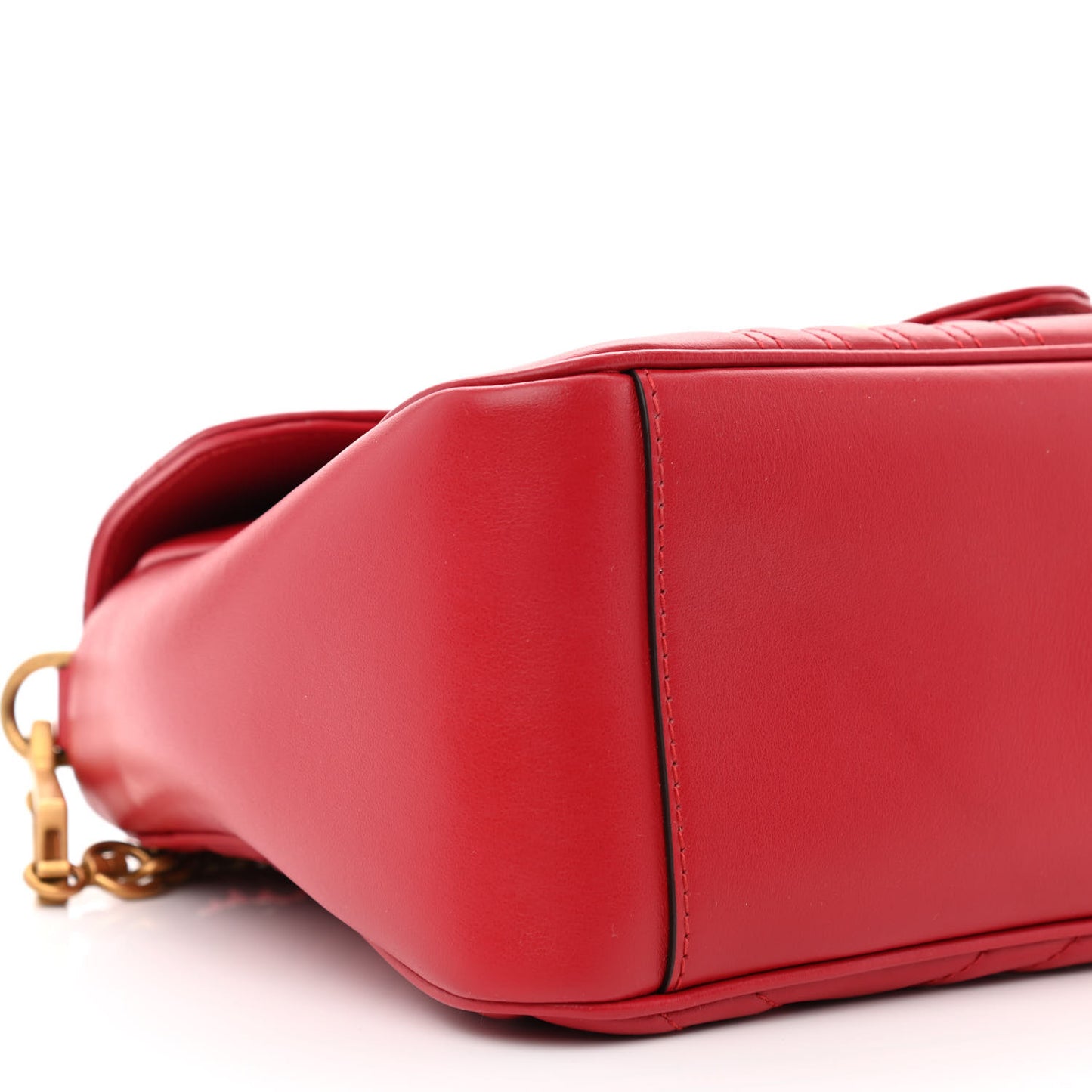 Calfskin Matelasse Small GG Marmont Top Handle Shoulder Bag Hibiscus Red