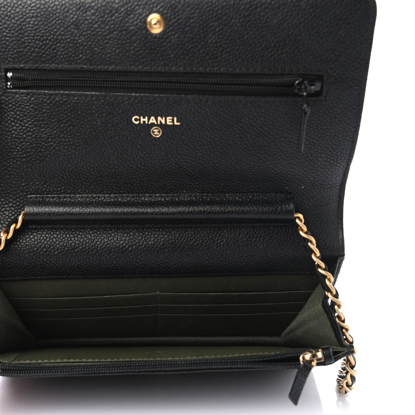 Caviar Quilted Boy Wallet On Chain WOC Black