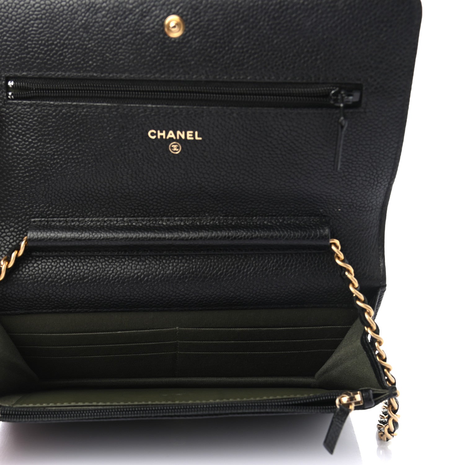 Chanel Caviar Quilted Boy Wallet On Chain WOC Black 5 of 8