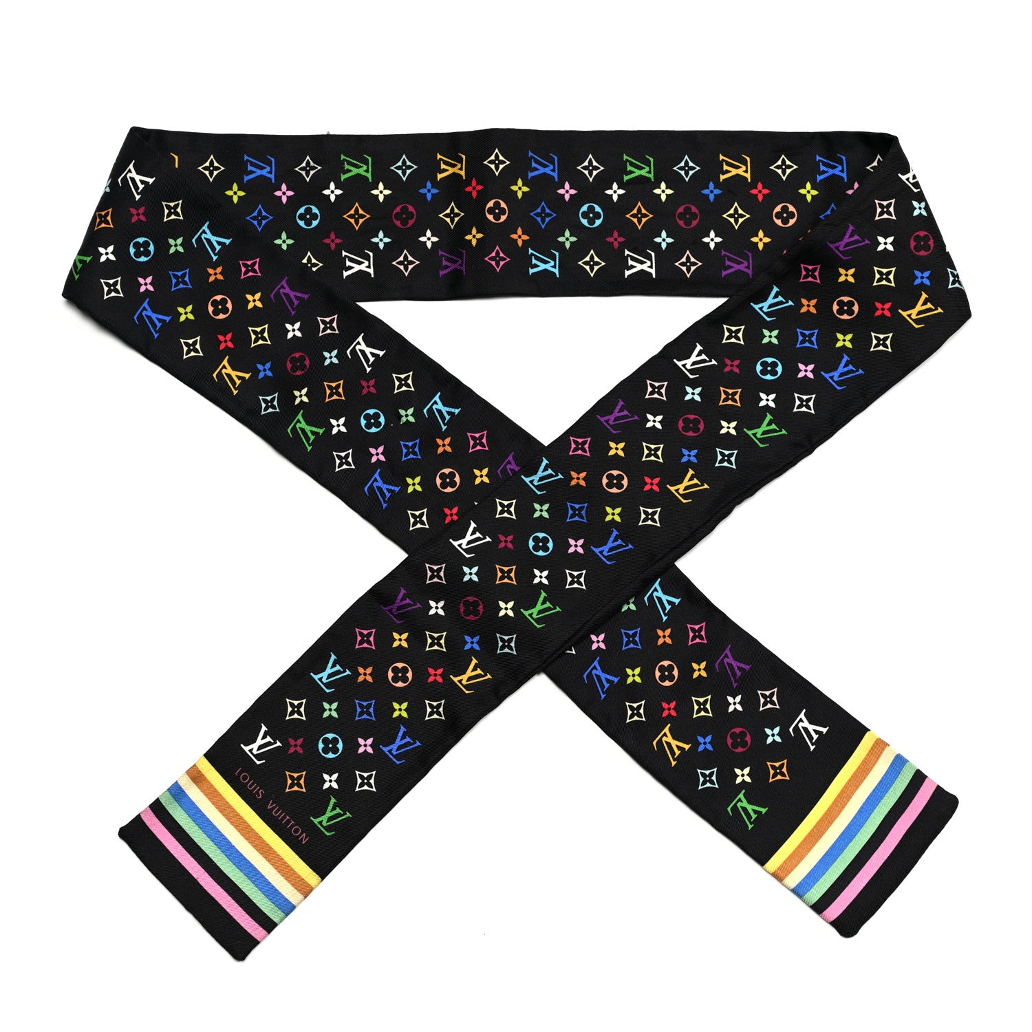 Louis Vuitton Silk Monogram Multicolor Bandeau Black 1 of 3