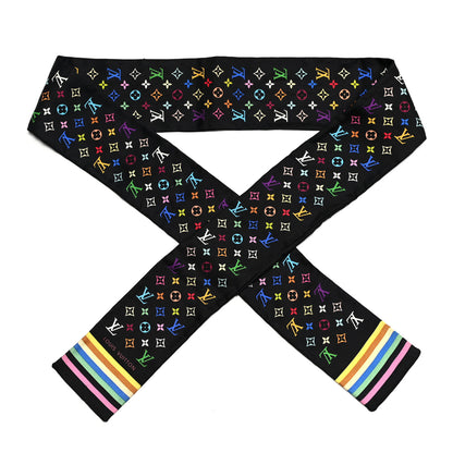 Louis Vuitton Silk Monogram Multicolor Bandeau Black 1 of 3