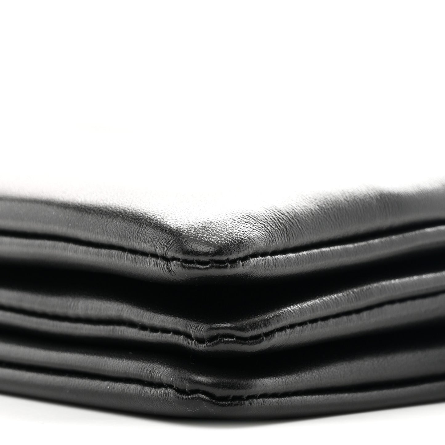 Smooth Lambskin Trio Flap Crossbody Bag Black