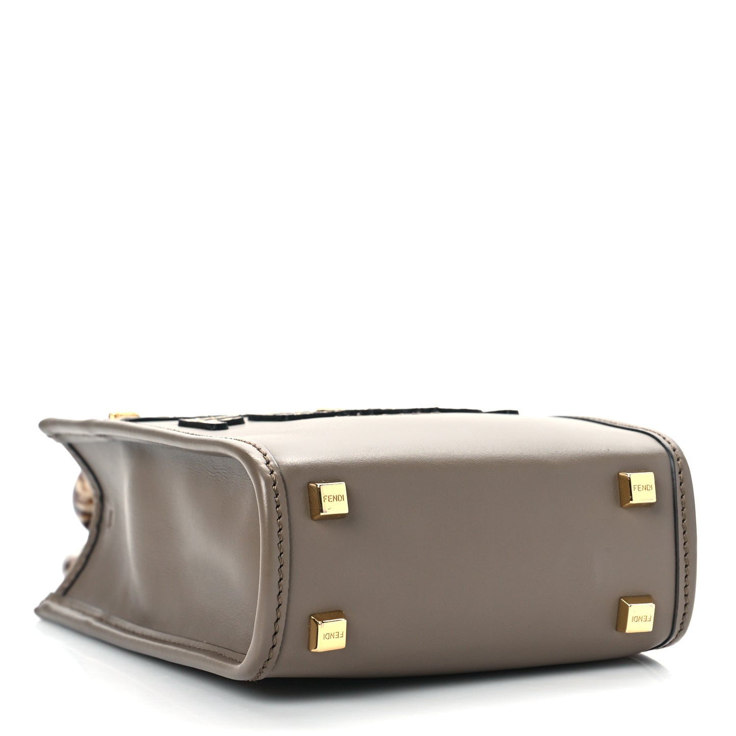 Vitello King Plexiglass Elaphe Python Print Logo Mini Fendi Sunshine Shopper Tote Tartufo Daisy Roccia