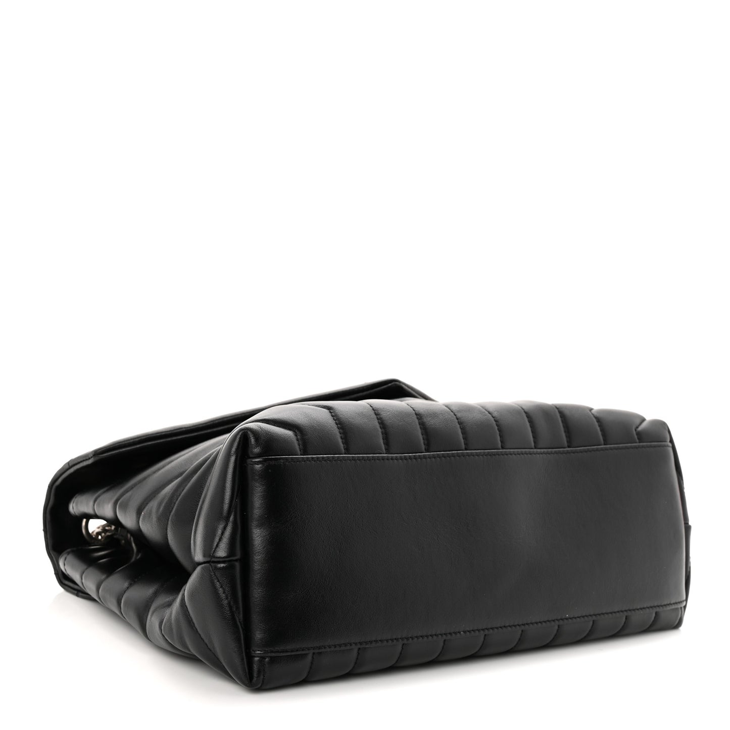 Calfskin Y Quilted Monogram Medium Loulou Chain Satchel Black