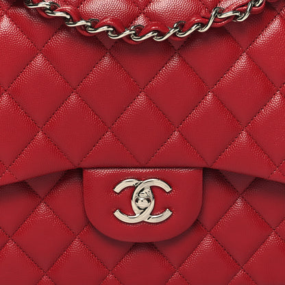 Chanel Caviar Quilted Jumbo Double Flap Red 8 of 11