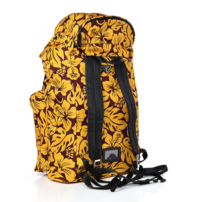 Prada Nylon Hibiscus Print Double Buckle Backpack Zafferano 3 of 12
