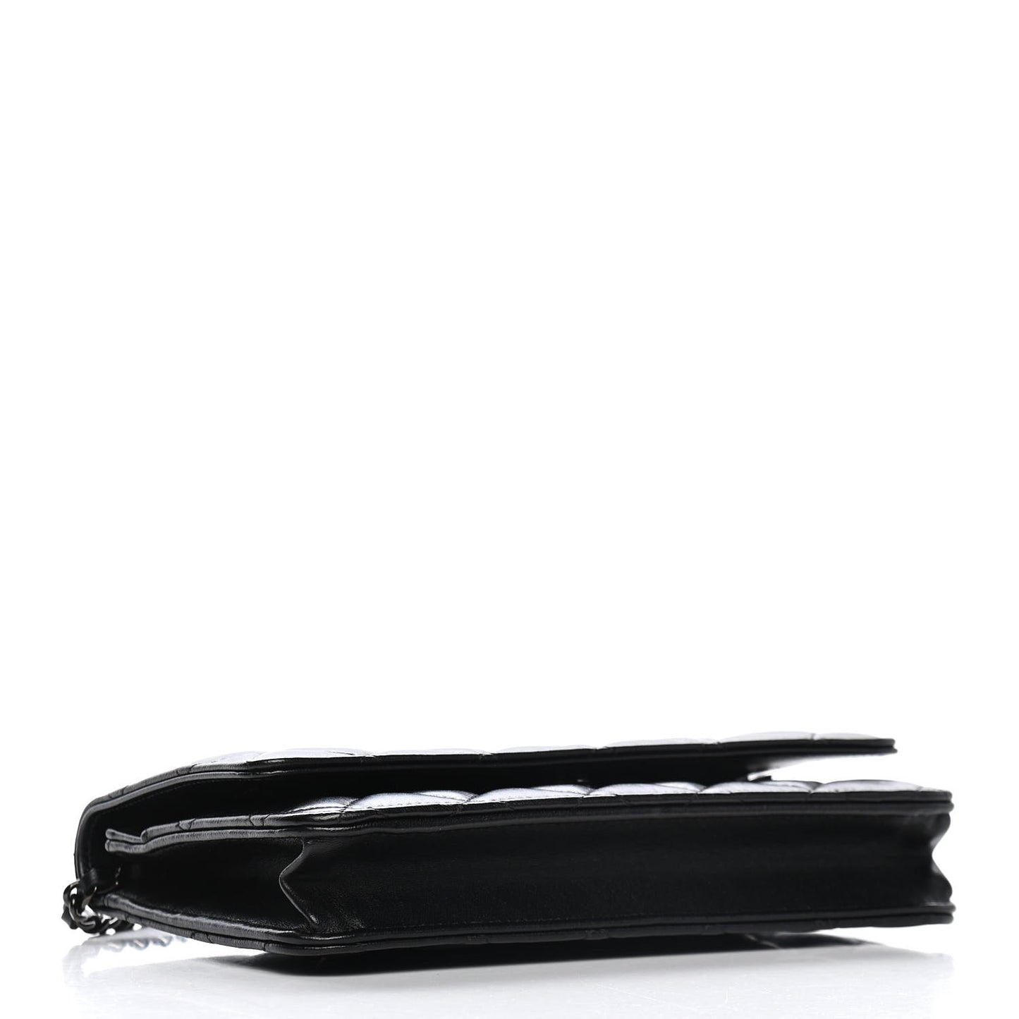Lambskin Quilted Wallet On Chain WOC So Black