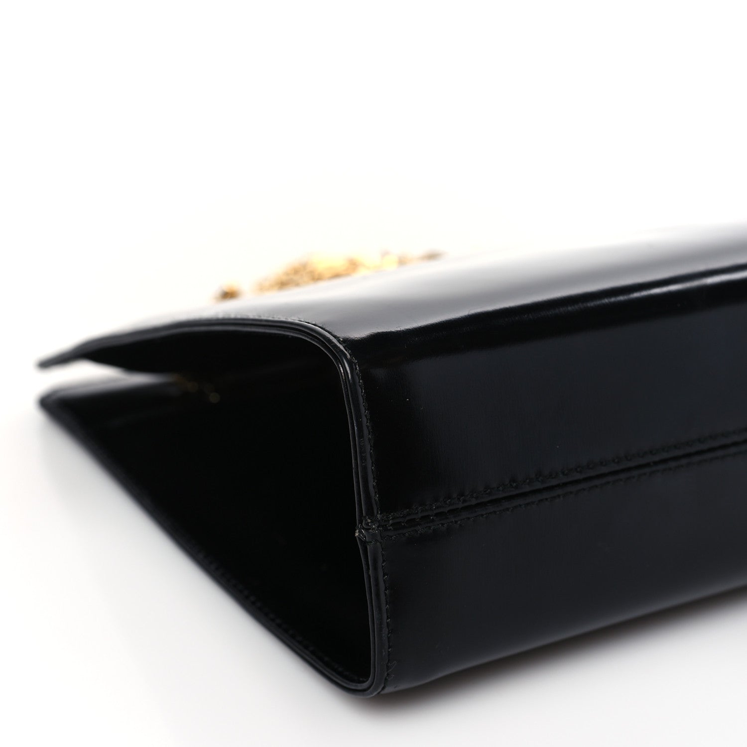Salvatore Ferragamo Brushed Calfskin Gancini Trifolio Chain Bag Black 7 of 8