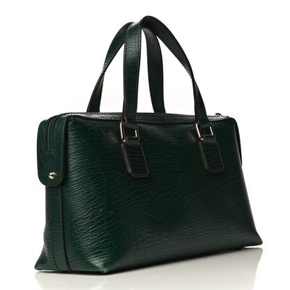 Gucci Textured Calfskin Small Boston Green 2 of 16