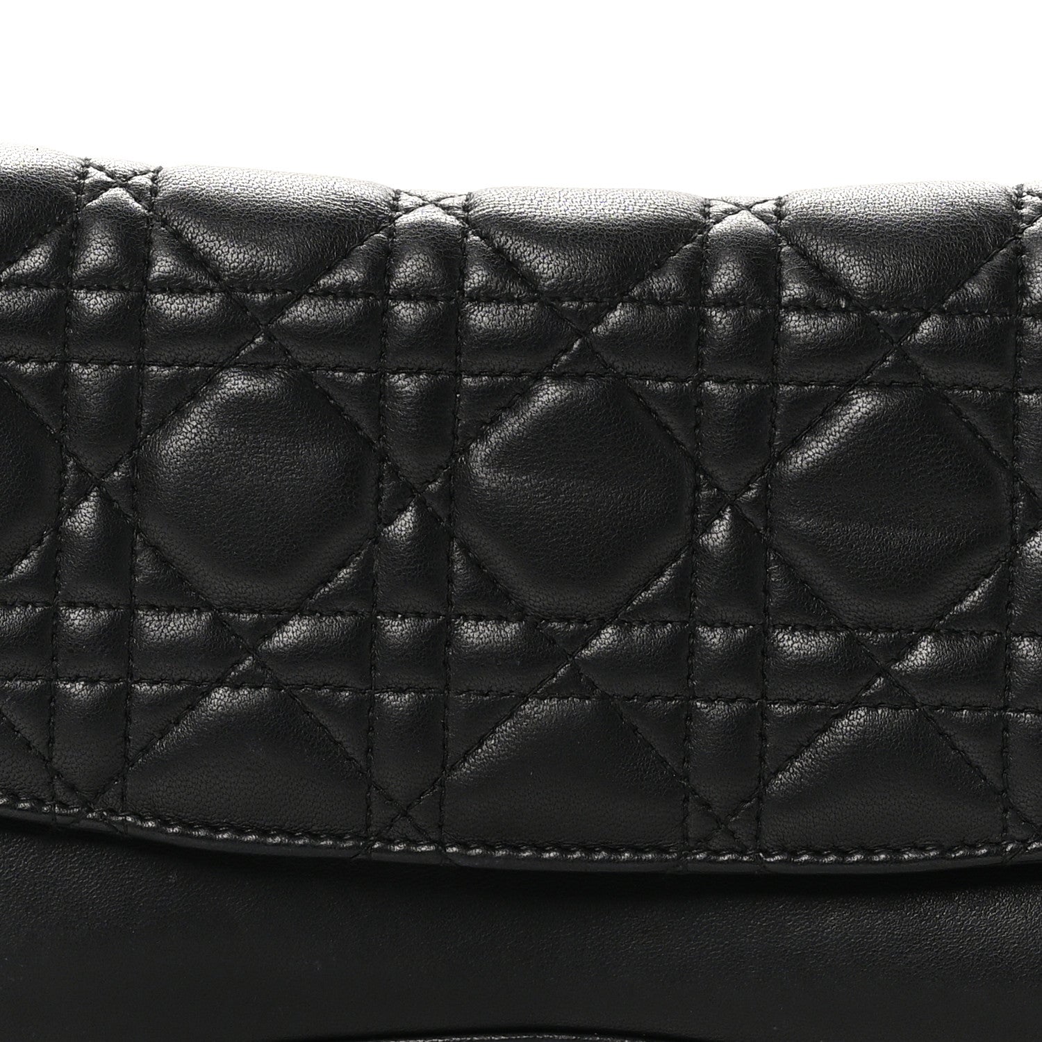 Christian Dior Lambskin Cannage Flap Shoulder Bag Black 8 of 12