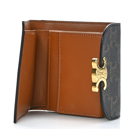 Celine Triomphe Canvas Small Triomphe Wallet Tan 5 of 8