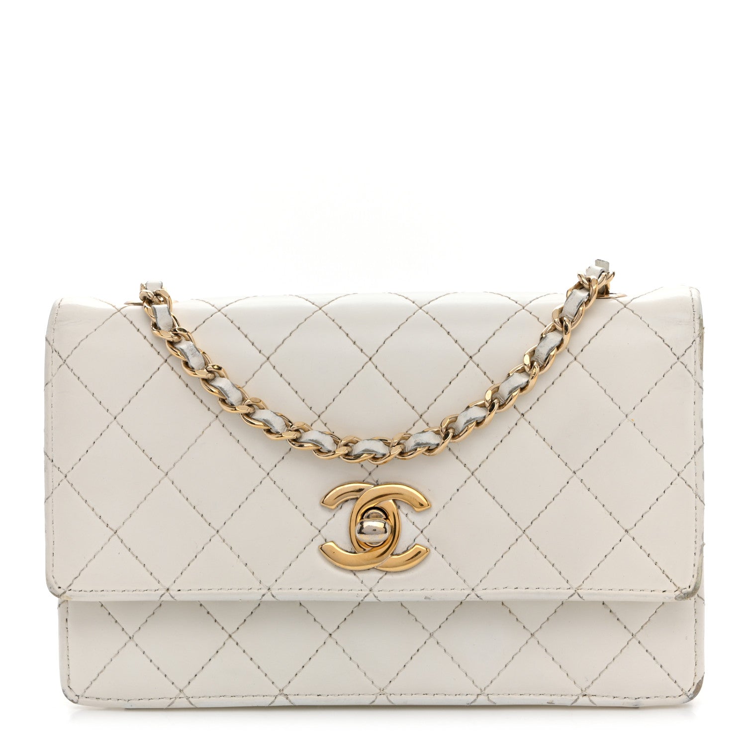 Chanel Glazed Calfskin Quilted Small Flap White 1 of 17