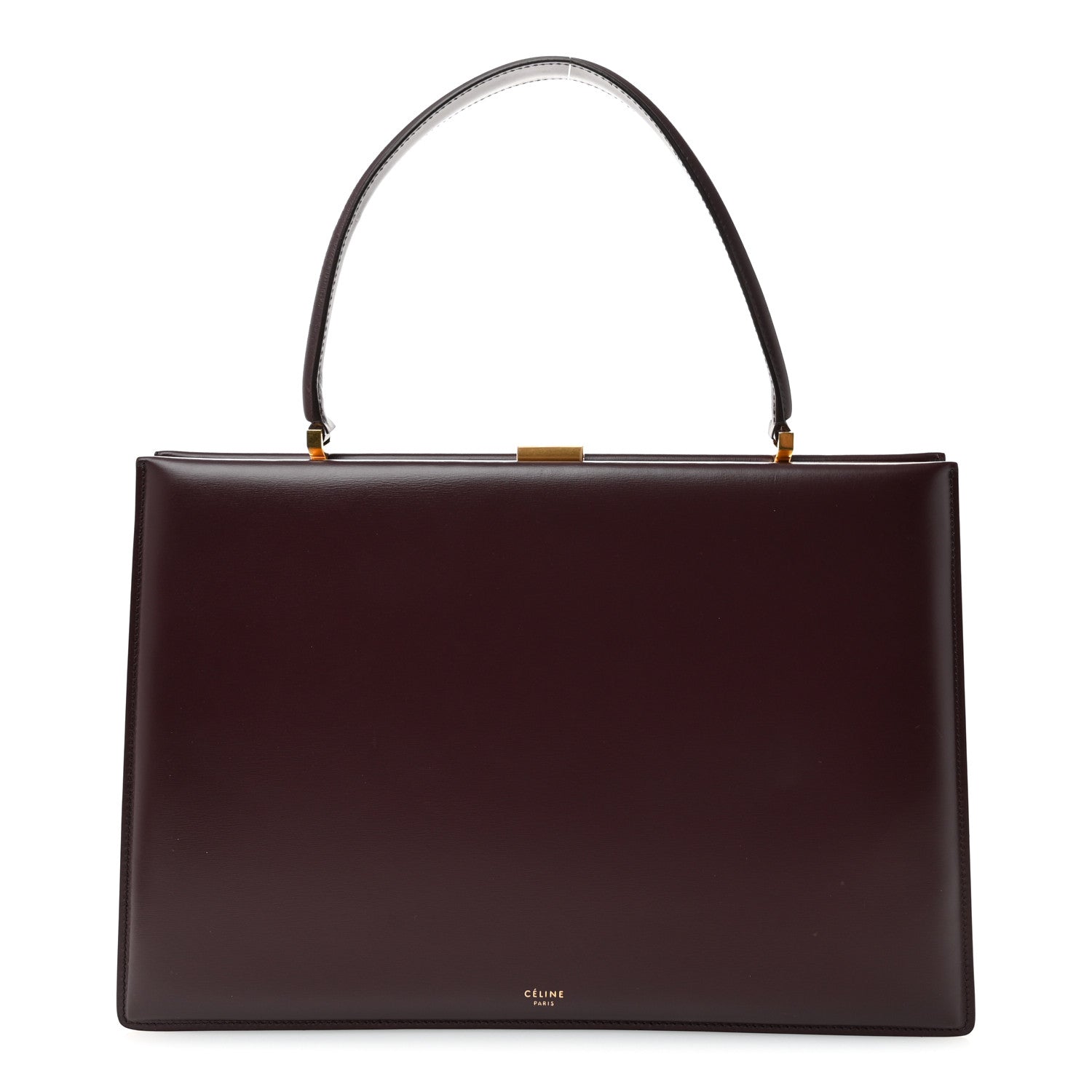 Celine Patina Box Calfskin Medium Clasp Bag Bordeaux 1 of 11