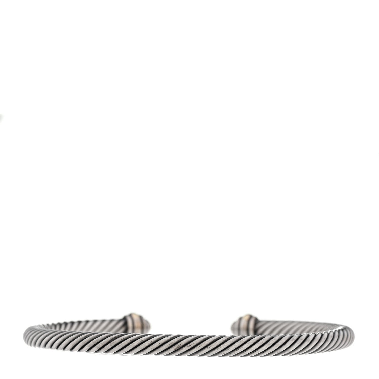 David Yurman Sterling Silver 18K Yellow Gold 4mm Cable Classics Bracelet 2 of 4