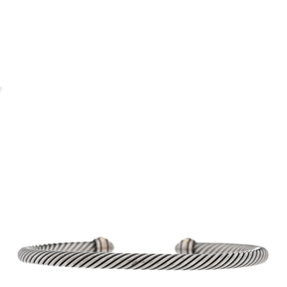 David Yurman Sterling Silver 18K Yellow Gold 4mm Cable Classics Bracelet 2 of 4