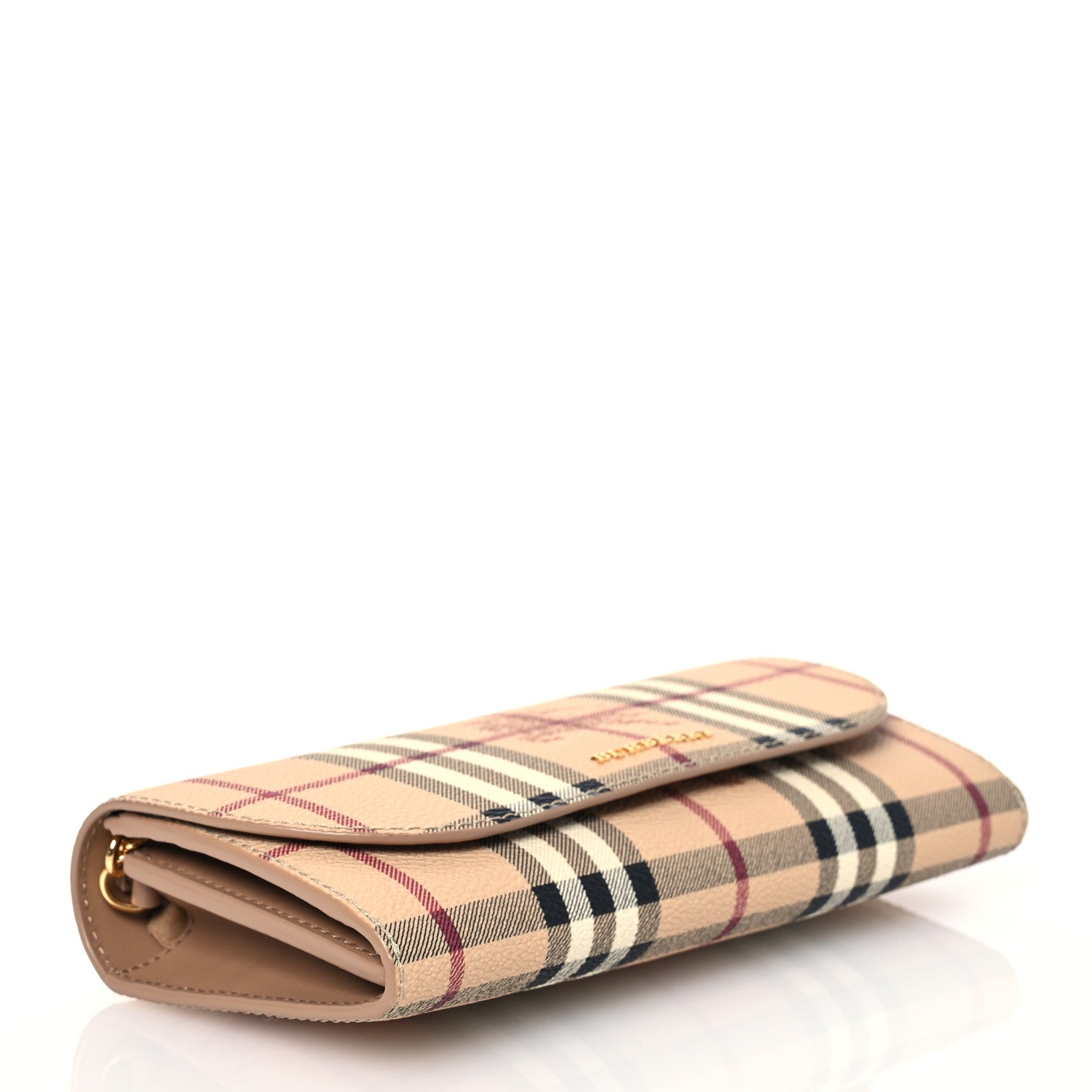 Burberry Haymarket Check Henley Wallet On Chain Mid Camel 4 of 11
