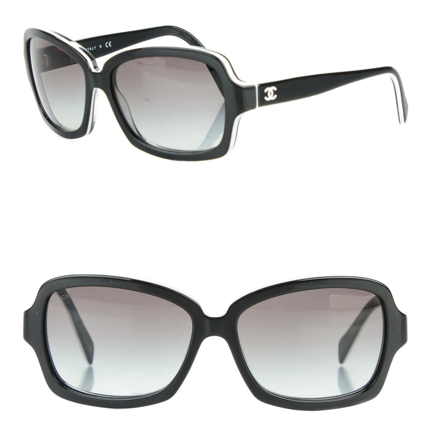 CC Logo Sunglasses 5143 Black White